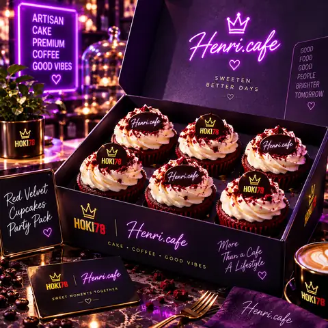 HOKI78 Red Velvet Cupcake Party Pack Henri.cafe